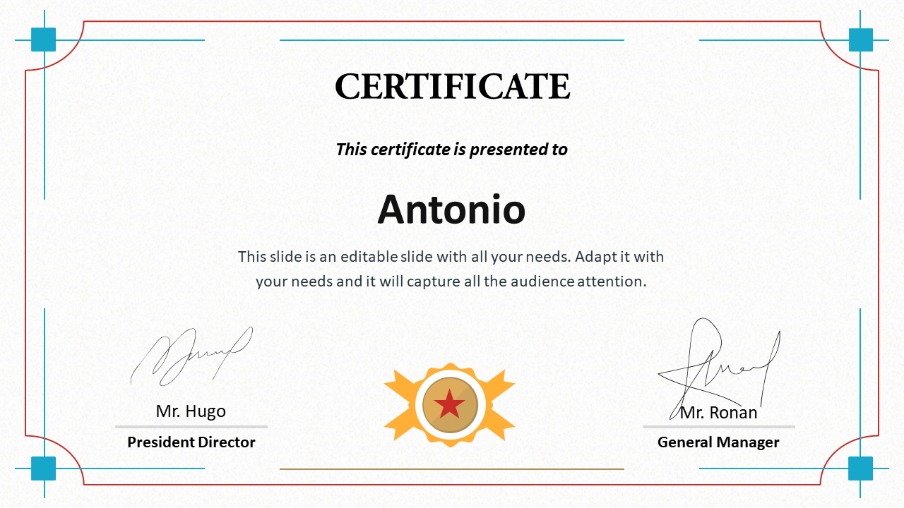 Certificate Training PowerPoint Template and Google Slides